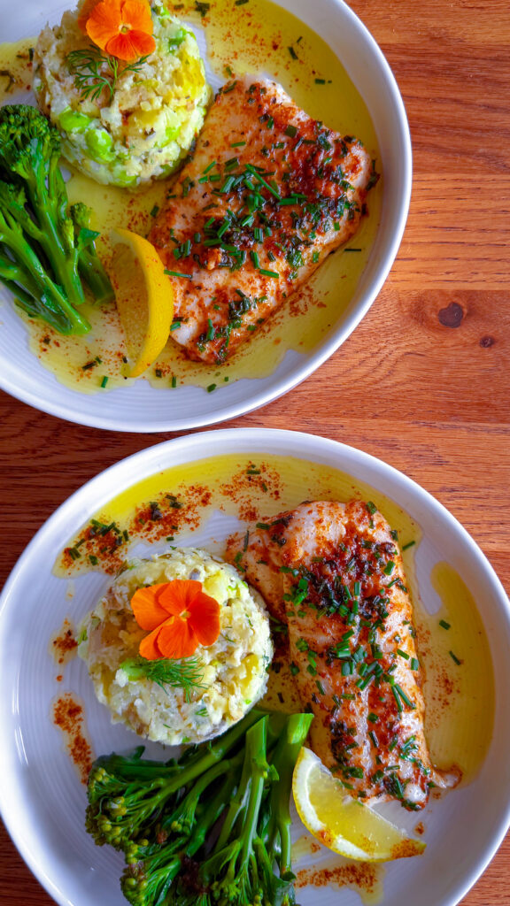 Cornish-Hake-with-Smoked-Garlic-Butter-and-Jersey-Royal-Salad