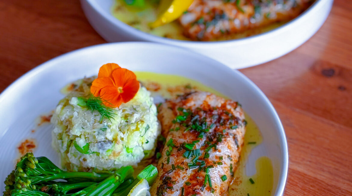 Cornish-Hake-with-Smoked-Garlic-Butter-and-Jersey-Royal-Salad