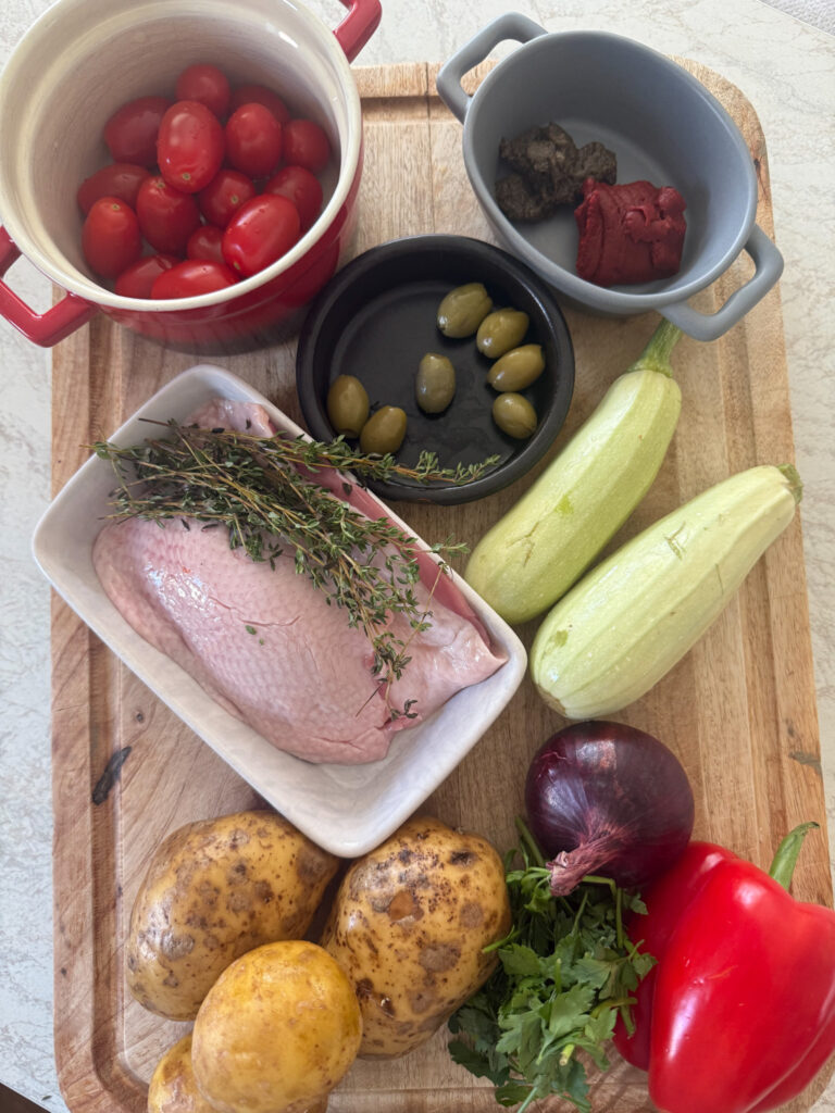 Provençal Duck with Macadamia Pesto & Crispy Potatoes