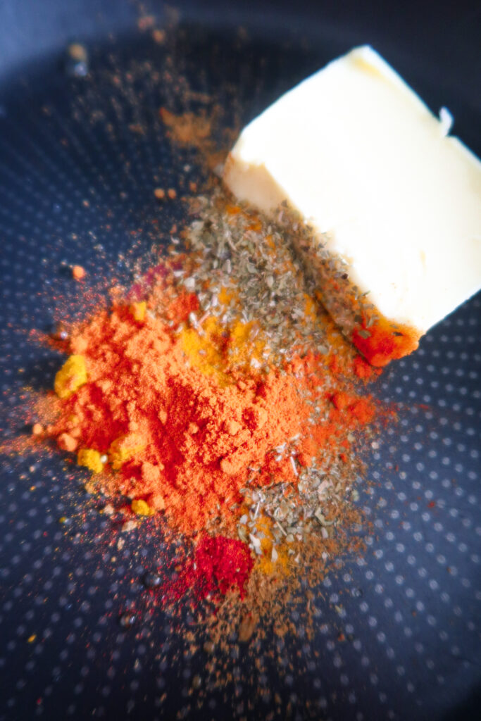 Turkish eggs spice blend and butter