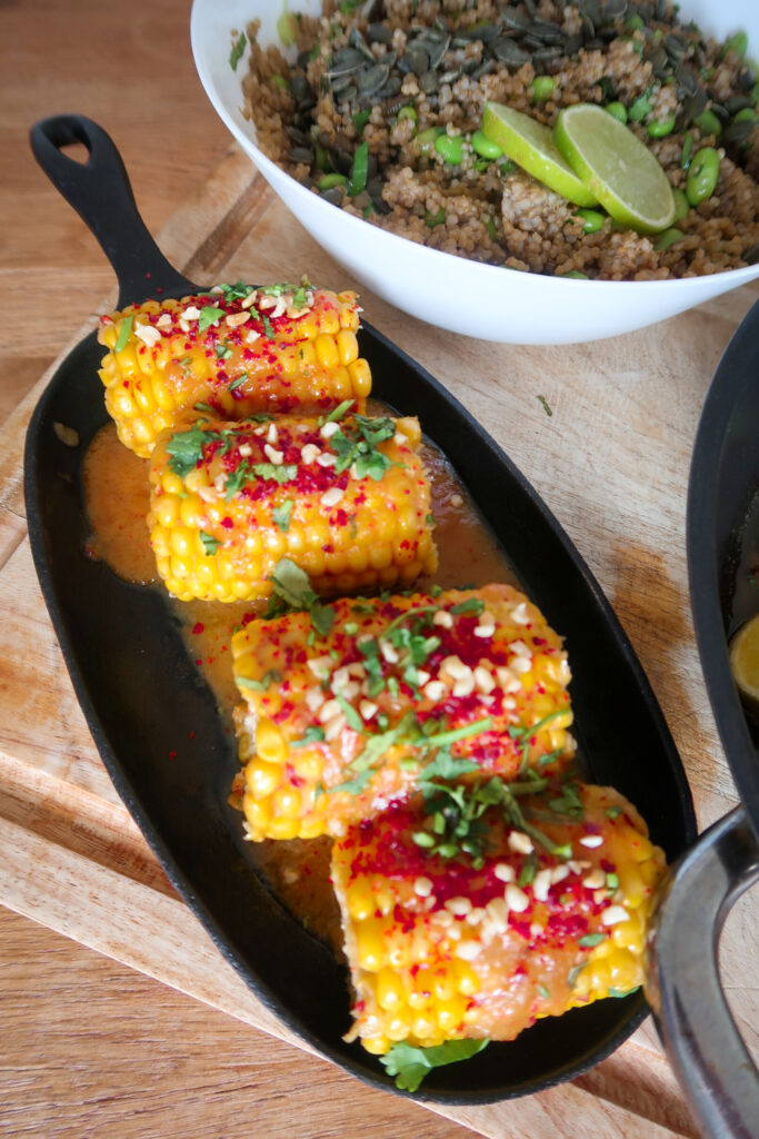 glazd miso corn and quinoa pilar salad for the miso glazed salmon