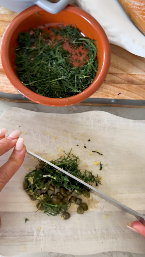 freshly chopped dill for the creme fraiche