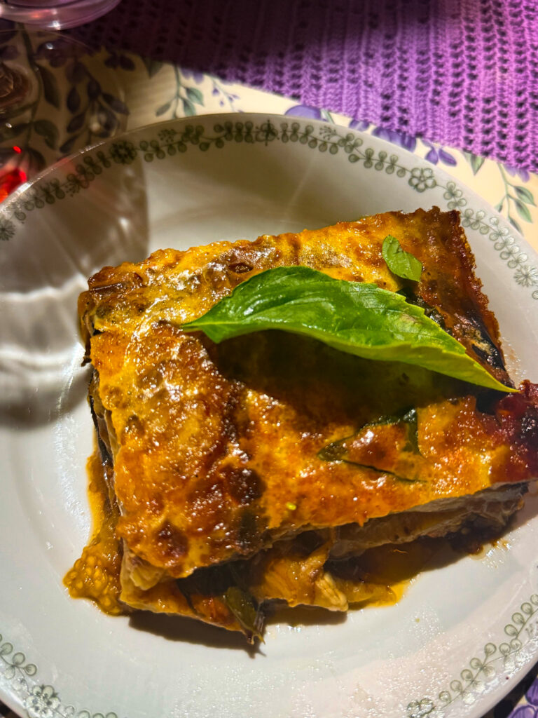 Parmigiana at La Foglia — where to eat in Ortigia for classic Sicilian comfort food
