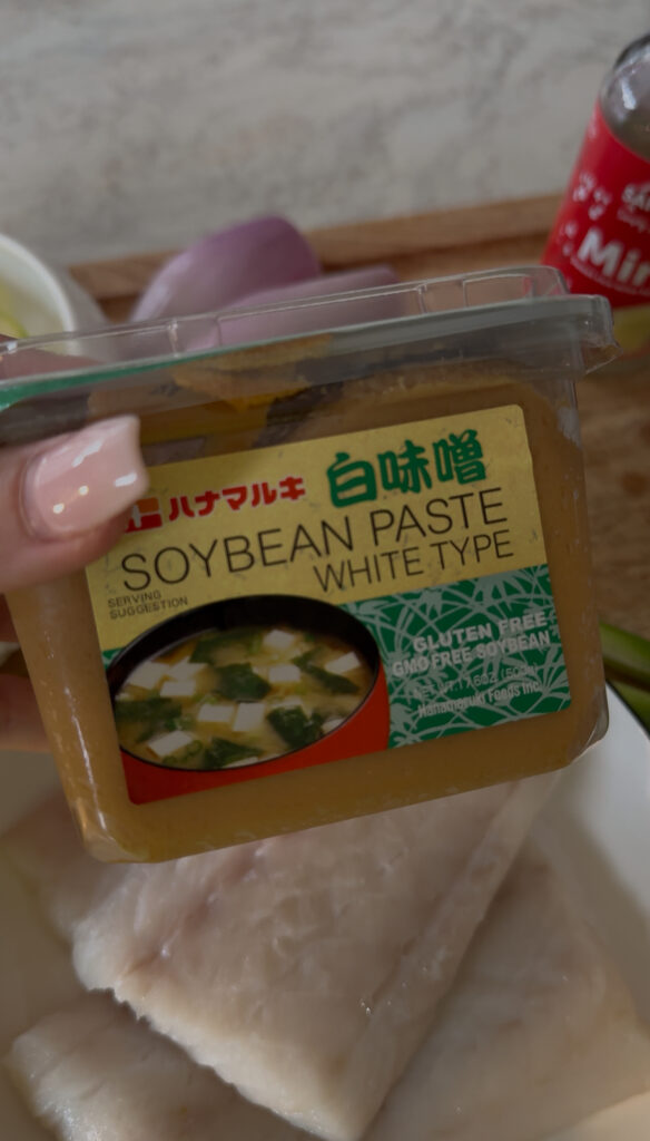 Hanamaruki white miso – store cupboard staple used for miso-buttered cod with crispy shallots.