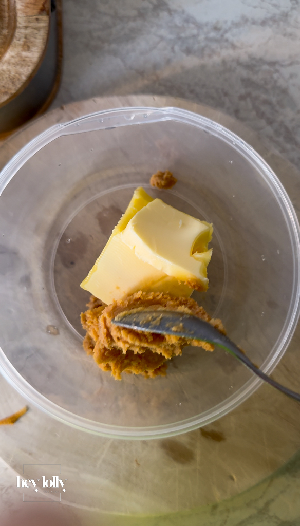 Close-up of miso butter