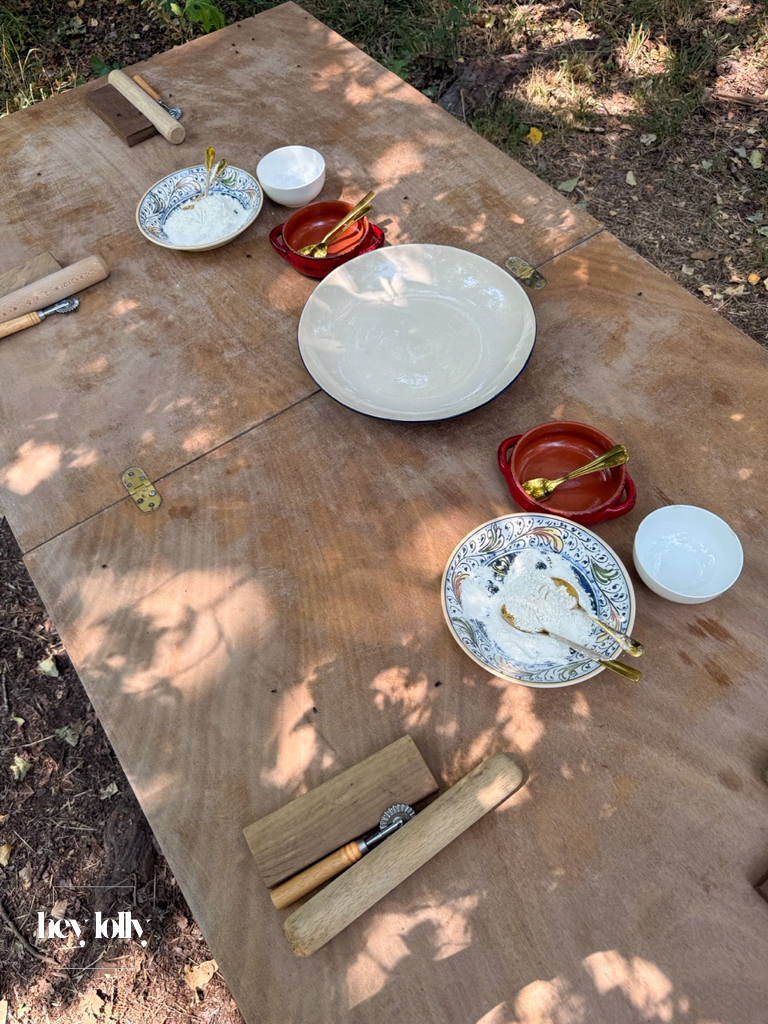 Ravioli Set Up for pasta making class in siracusa