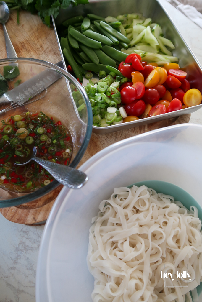 Zingy Thai dressing made with lime juice, fish sauce, palm sugar, garlic, and fresh chilli for glass noodle salad.