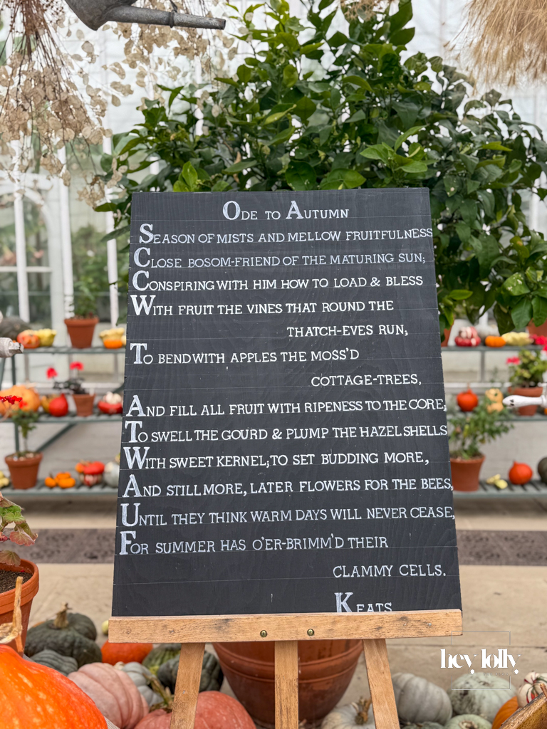 ode to autumn by keats at Clumber park walled kitchen garden