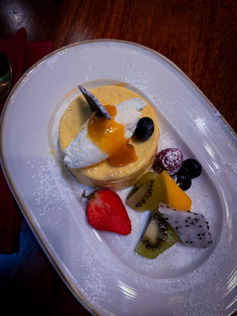 Mango Parfait at Passan’s Nottingham — smooth, chilled dessert with tropical fruit flavour.