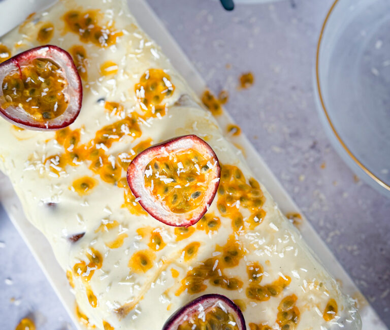 passion fruit yoghurt loaf