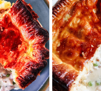 chicken pea and pancetta puff pastry pie