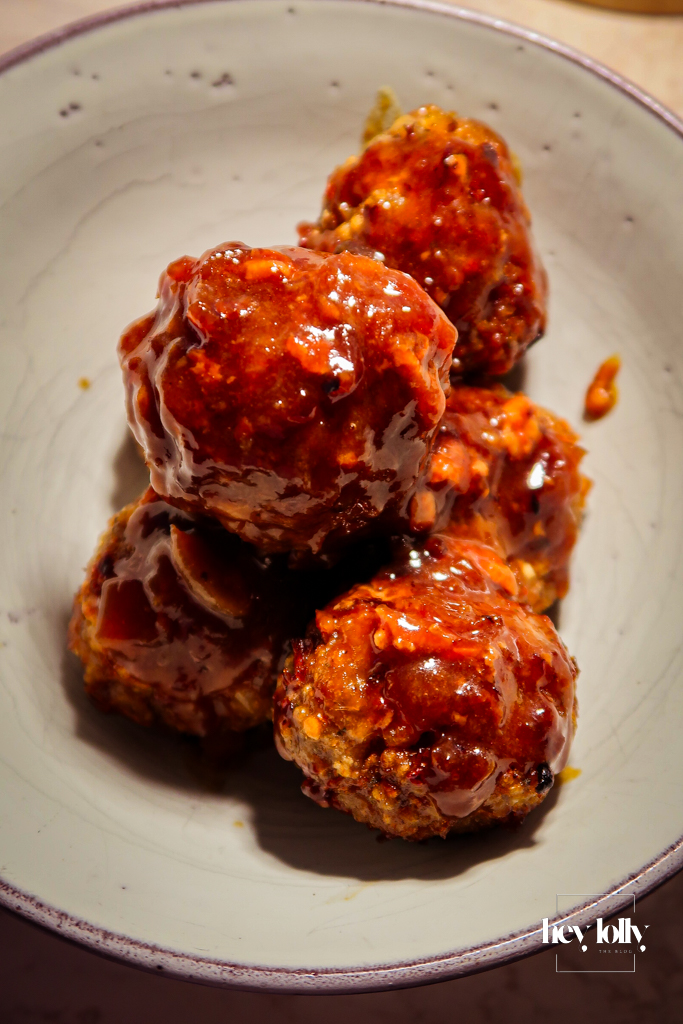 Golden pork and stuffing roast bombs fresh from the oven.