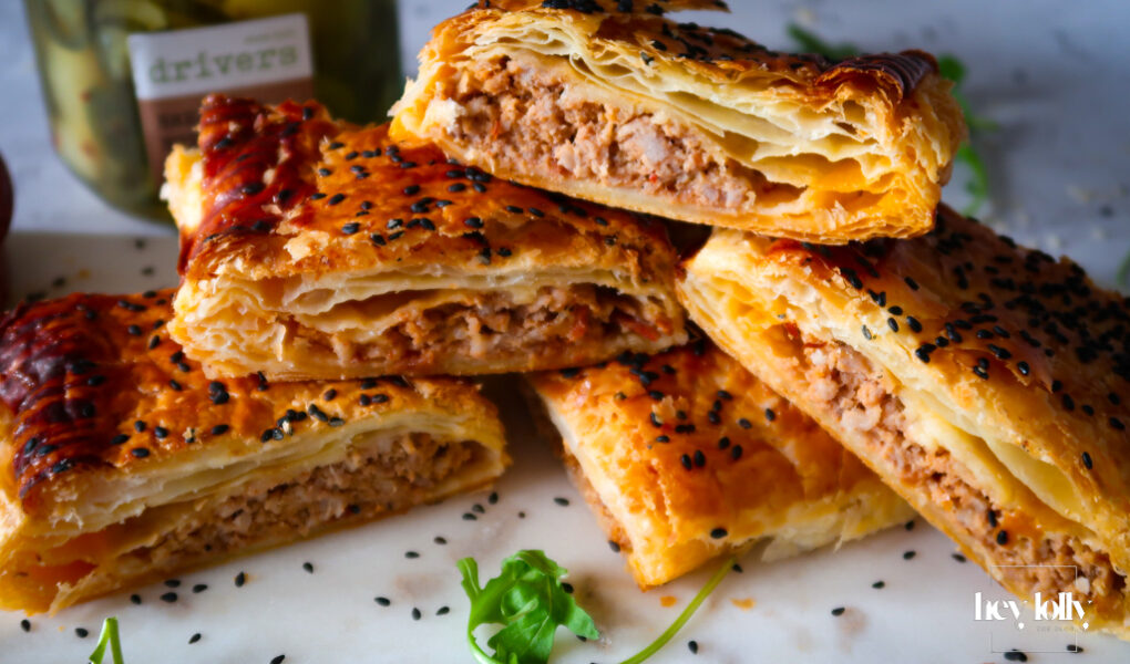 sundried tomato chutney and cheddar sausage rolls