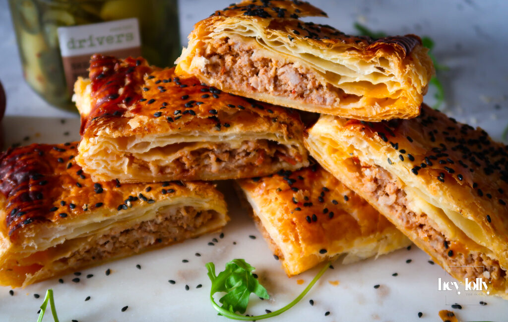 sundried tomato chutney and cheddar sausage rolls
