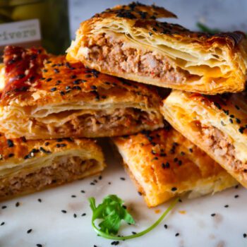 sundried tomato chutney and cheddar sausage rolls