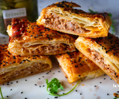 sundried tomato chutney and cheddar sausage rolls