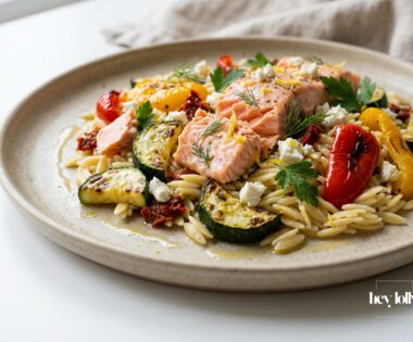 greek salmon and orzo salad