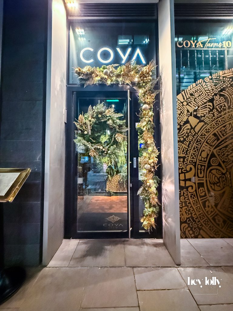 COYA City London exterior on a Friday evening in the Square Mile