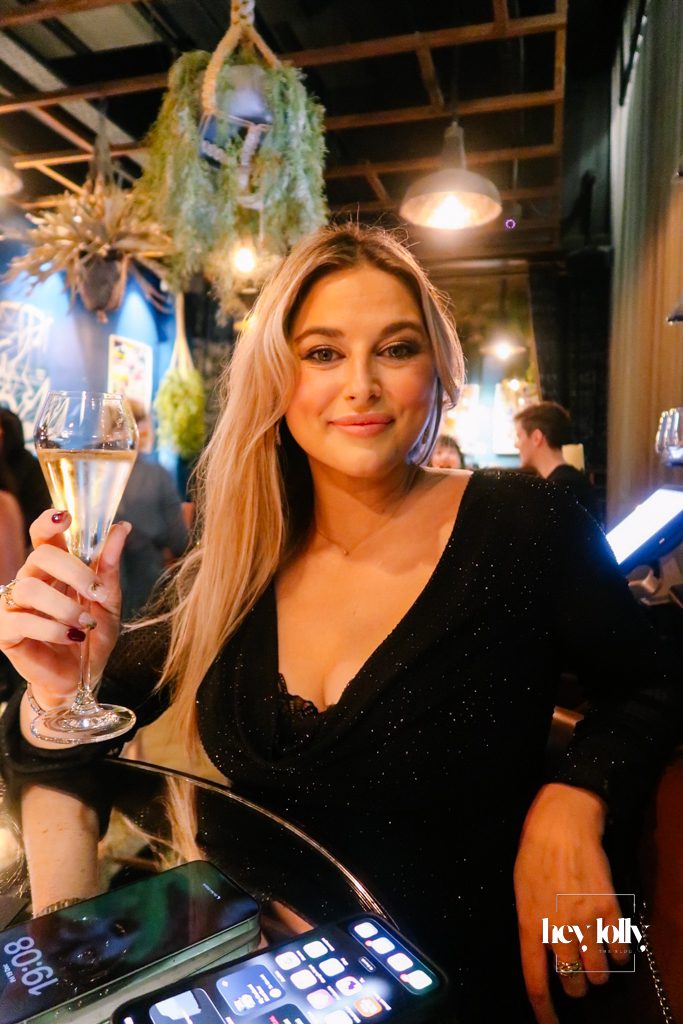 Bottomless champagne being poured at COYA City London evening brunch