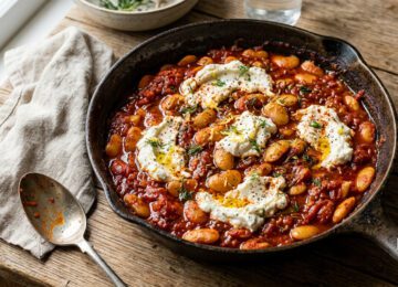 harissa butter beans hey lolly overhead hero shot