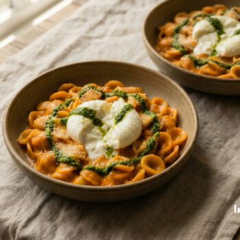 pasta all vodka overhead shot