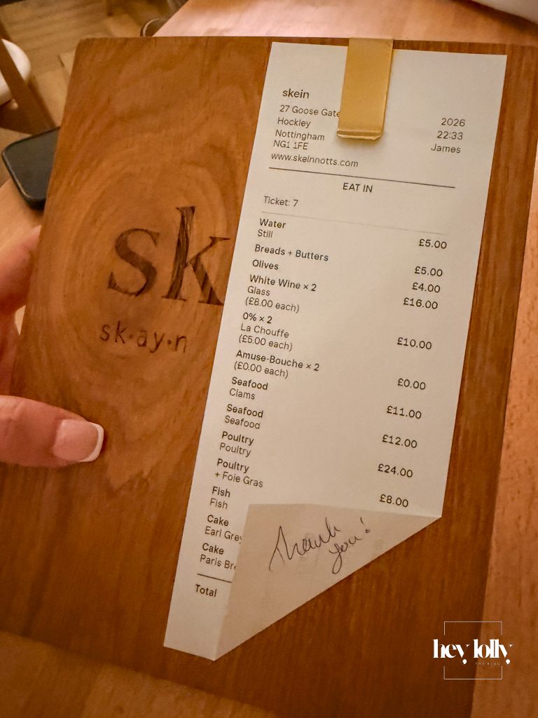 Date night table at Skein Nottingham with candlelight, wine and elegant small plates