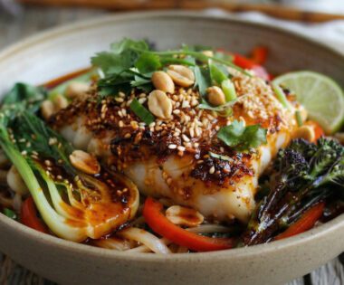 Sticky Yuzu Gochujang Cod Noodle Bowl