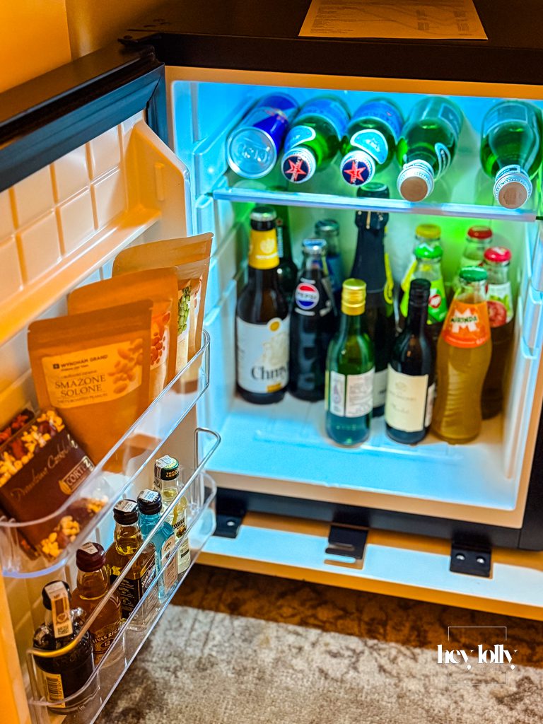 Minibar inside the Premium Suite at Wyndham Grand Krakow Old Town