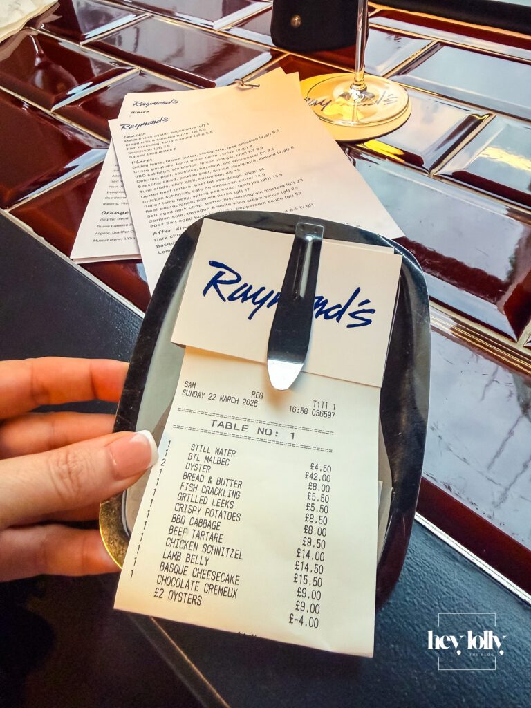 Raymonds Nottingham bill for two diners restaurant review 2026
